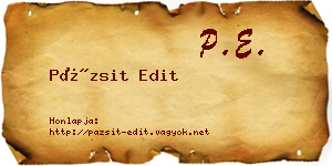 Pázsit Edit névjegykártya